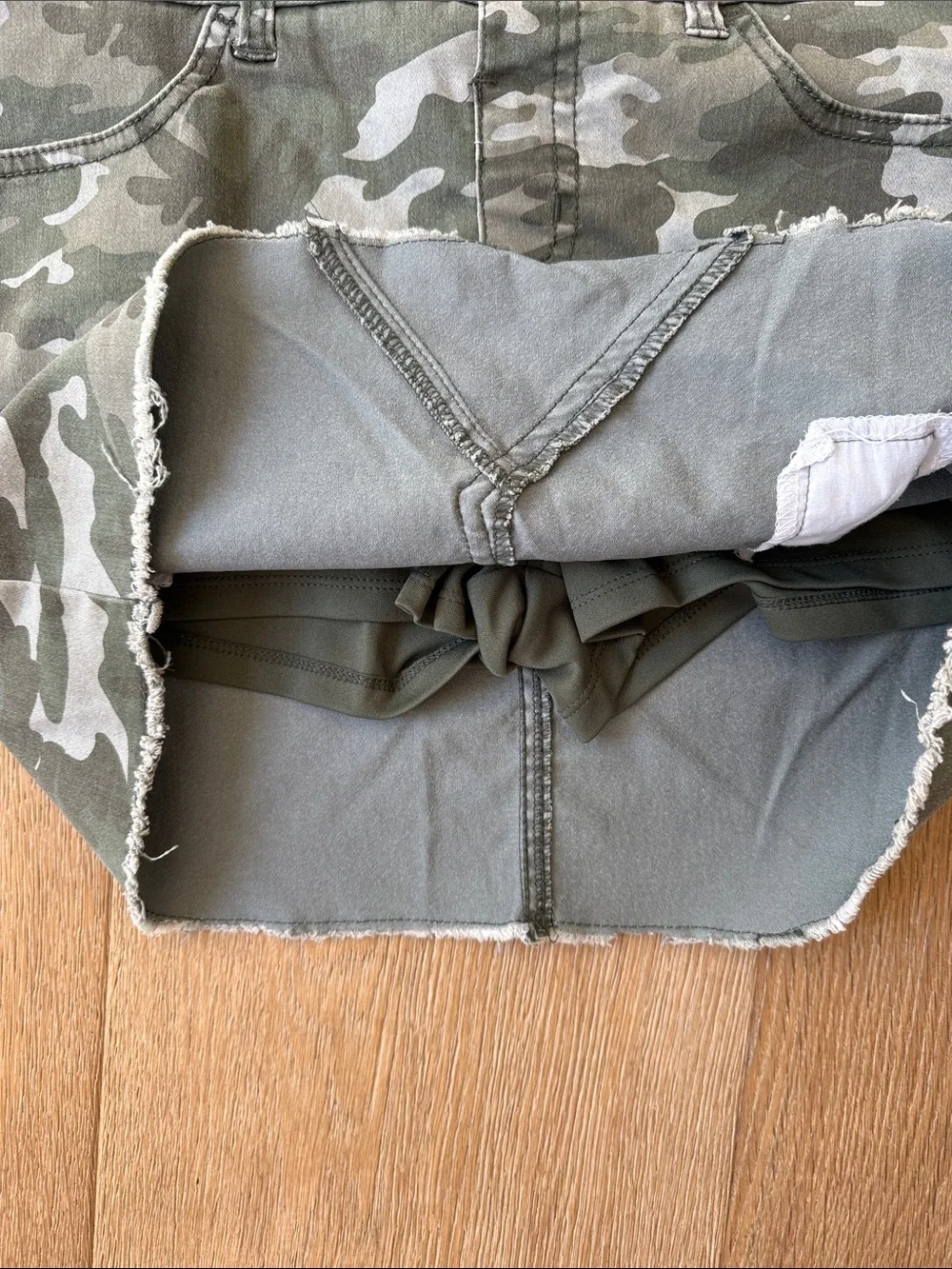 Justice girls distressed camo skirt size 16